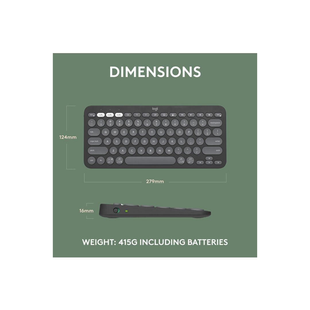 Logitech Pebble Keys 2 K380S Wireless Keyboard - Tonal Graphite in Qatar Logitech Pebble Keys 2 K380S Wireless Keyboard - Tonal Graphite in Qatar